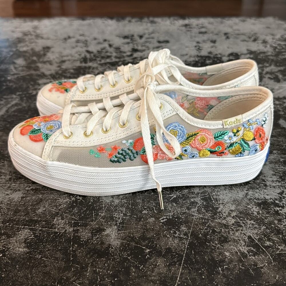 Keds x Rifle Paper Co Floral Triple Kick Sneakers Size 5